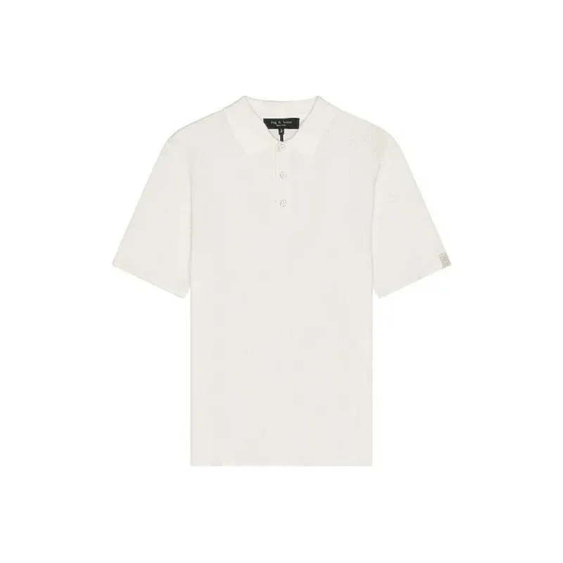RAG&BONE Harvey Ribbed knit Polo Shirt-0