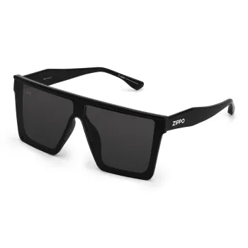 ZIPPO Plate Frame TR90 Irregular Shape Sunglasses Unisex Black/Transparent Gray