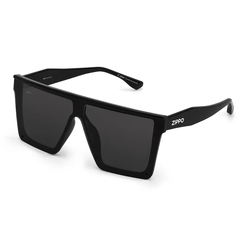 ZIPPO Plate Frame TR90 Irregular Shape Sunglasses Unisex Black/Transparent Gray-0