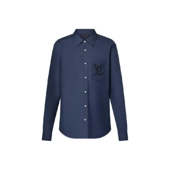 LOUIS VUITTON Embroidered Long Sleeved Cotton Shirt