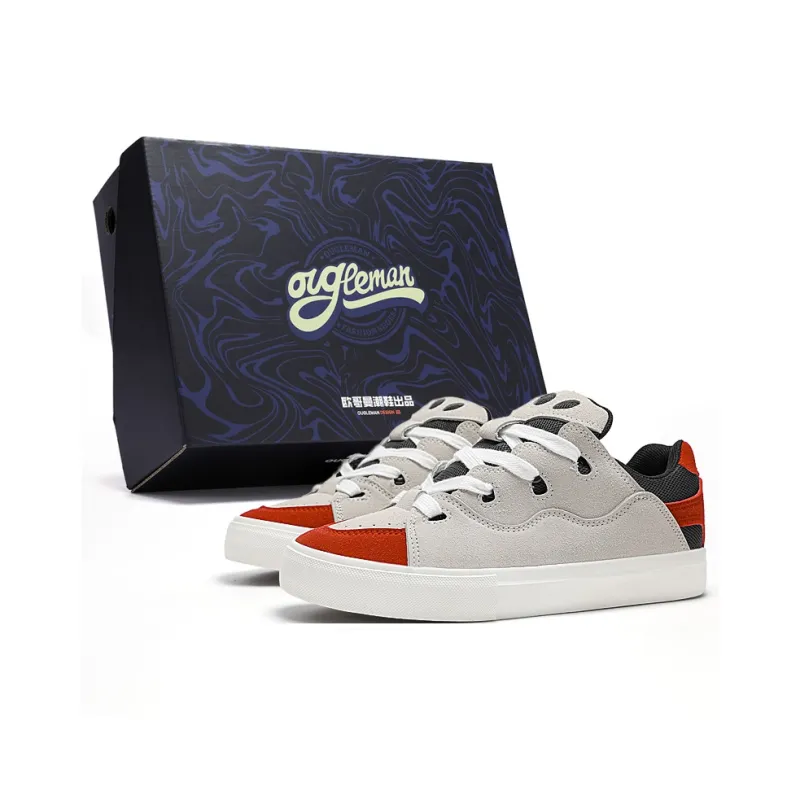 OUGLEMEN Slip-Resistant Cushioning Abrasion-Resistant Low-Top Skateboard Shoes Unisex Box-5