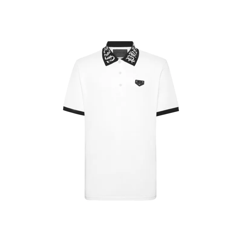 PHILIPP PLEIN Logo plaque Cotton Polo Shirt-0