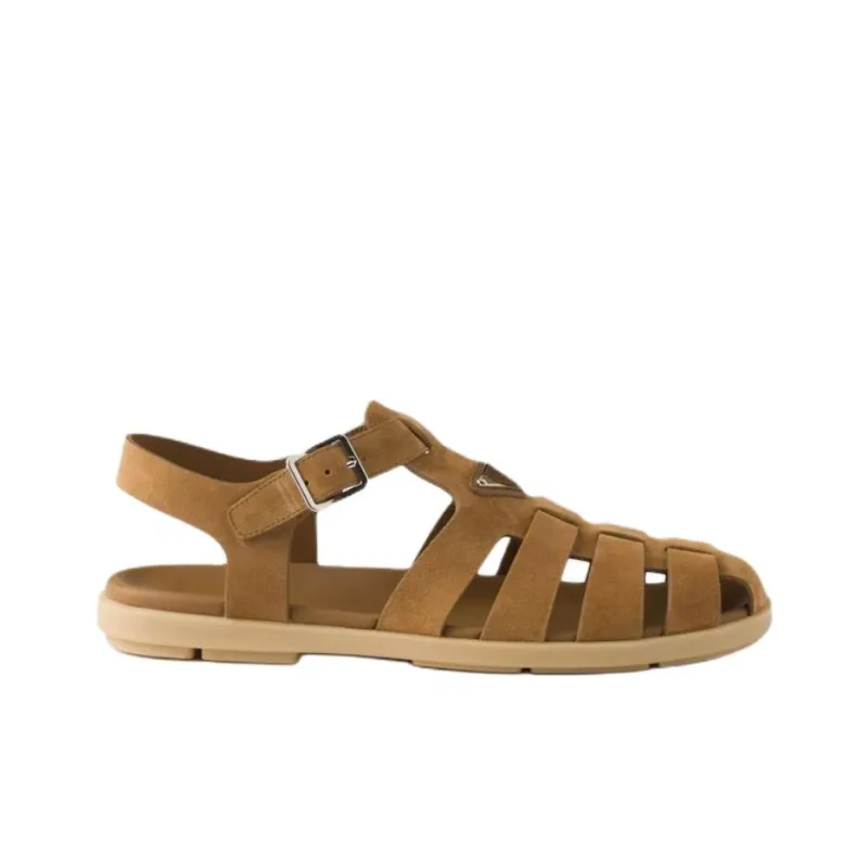 PRADA Roman Sandals Men's Brown-1