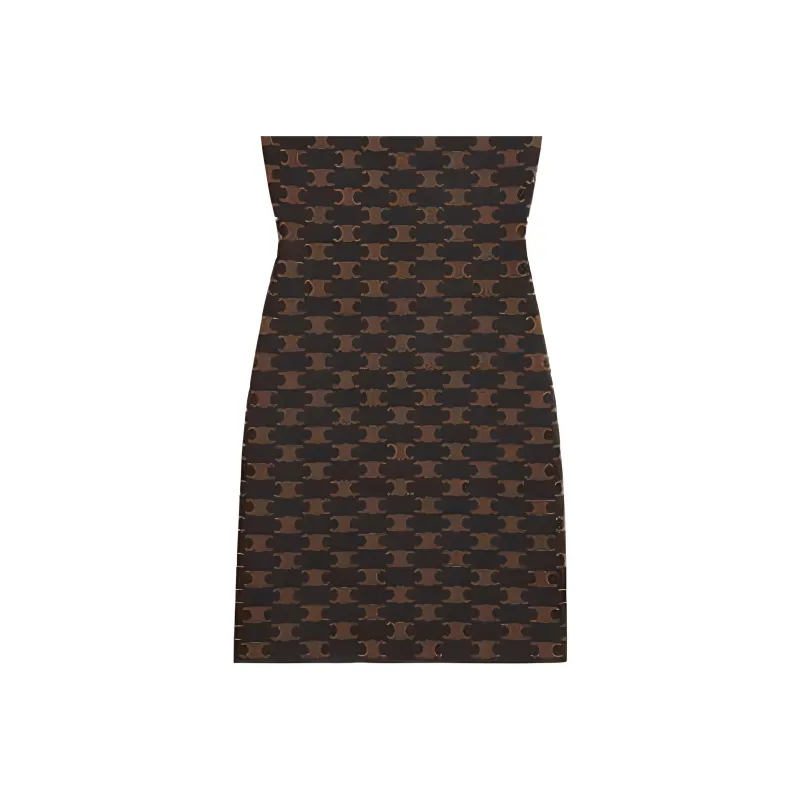 CELINE FW22 Sleeveless Dress Women's Brown-2