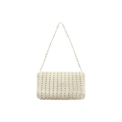 ZARA Nylon Acrylonitrile-Butadiene-Styrene Copolymer Shoulder Bag Crossbody Bag Medium Size Women's White