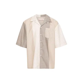 MARNI Boxy Fit Stripped Bowling Shirt