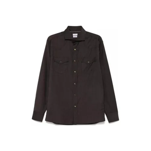 Brunello Cucinelli Long Sleeved Spread Collared Shirt