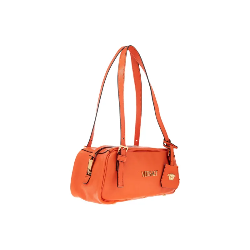 FANSIZHE Leather Bowling Bag, Shoulder Bag Women's Orange-1