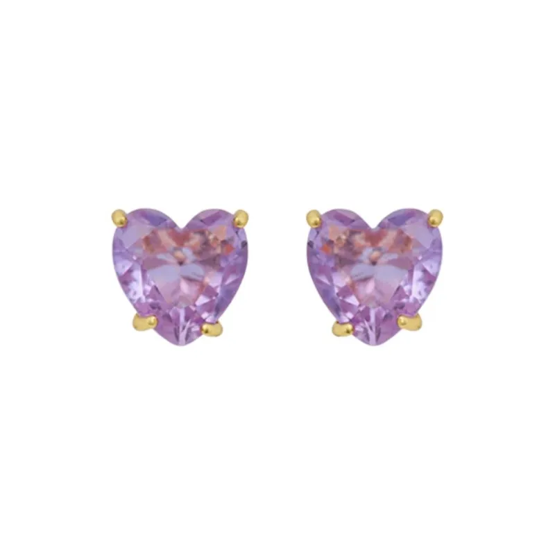 LES NEREIDES Alloy, Silver Plated, Gold Plated, Brass, Enamel, Glass Stud Earrings Women's Purple-1