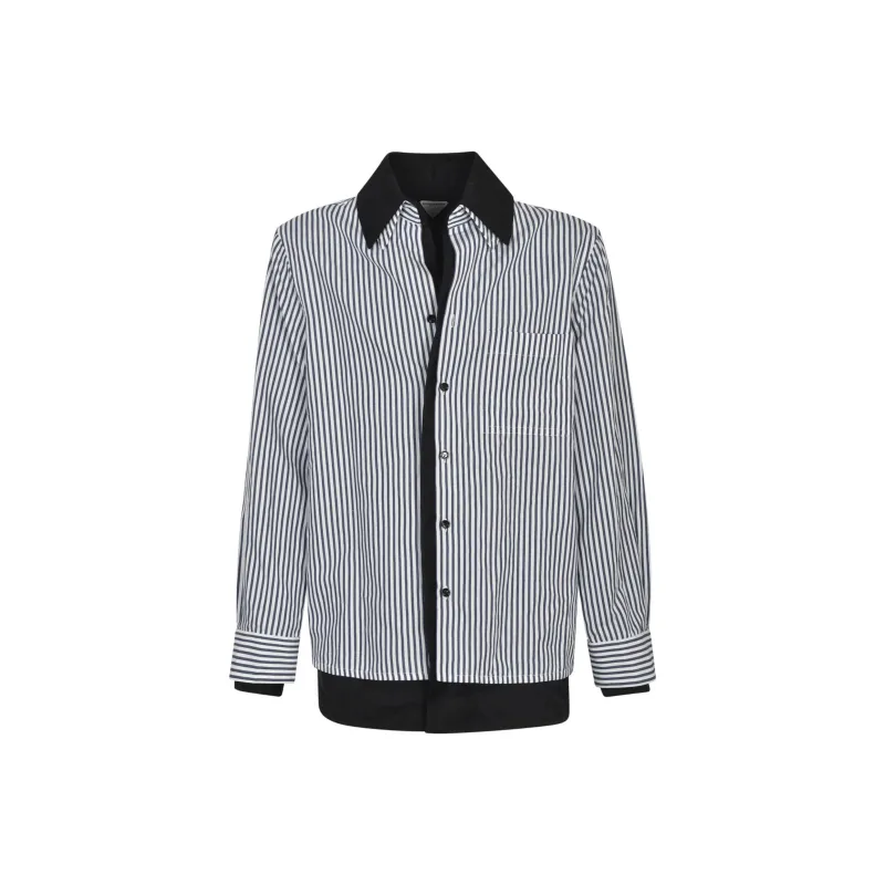 Bottega Veneta Double Layered Striped Shirt-0