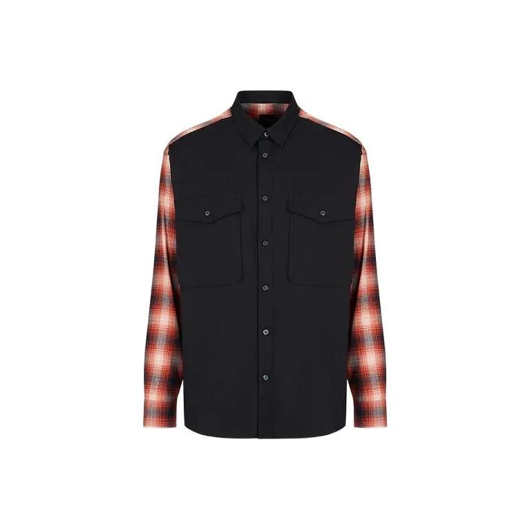 ARMANI EXCHANGE Shirts Men Black Red-0
