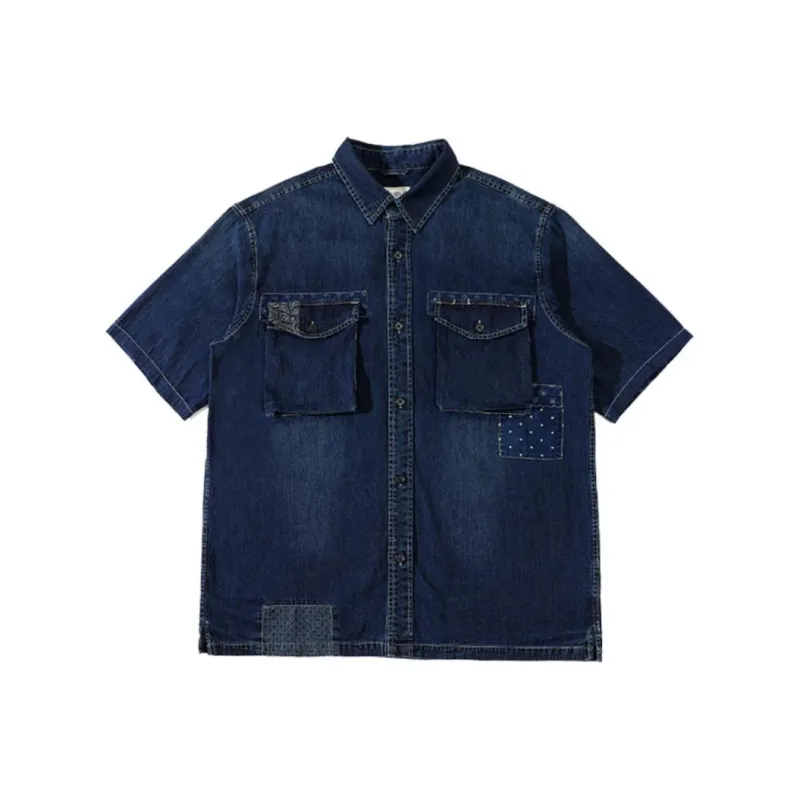 TEKABLU Shirts Men Denim Blue-0