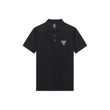 TCH Polo Shirts Men Black Base Gold Logo