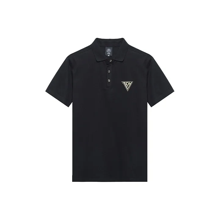 TCH Polo Shirts Men Black Base Gold Logo-0