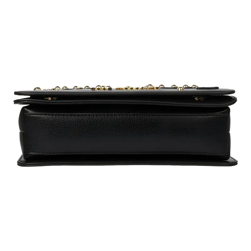 MOSCHINO Polyurethane Small Square Bag Shoulder Bag, Crossbody Bag Women's Black-3
