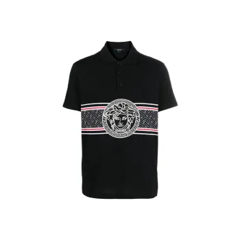 VERSACE Polo Shirts Men Black