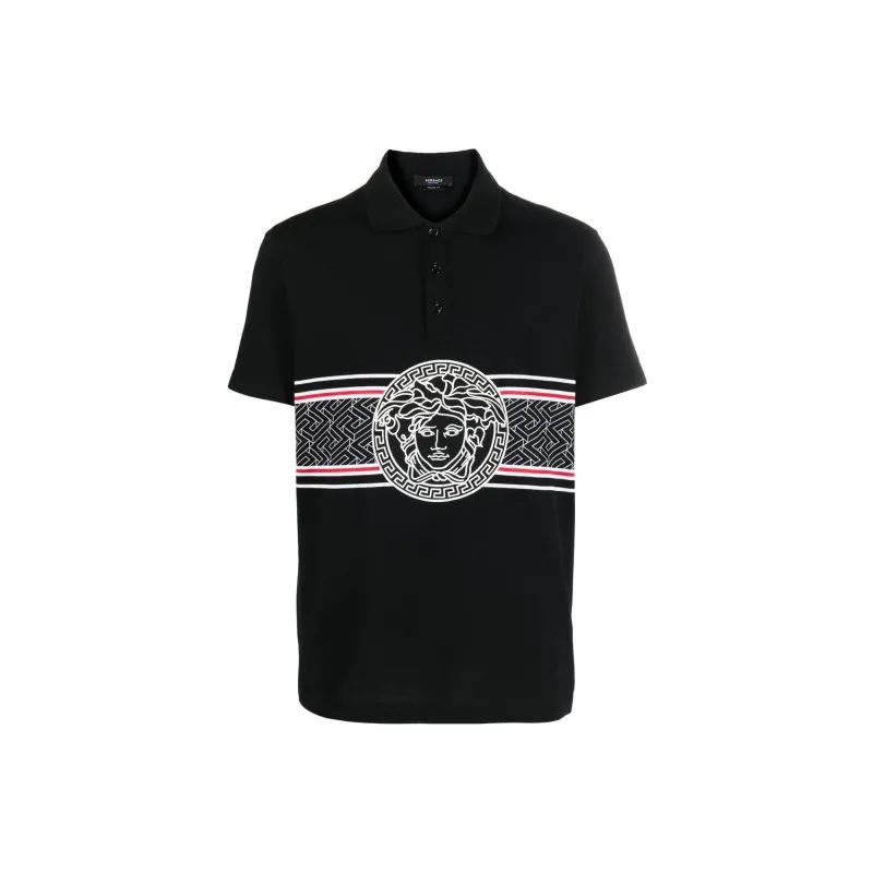 VERSACE Polo Shirts Men Black-0