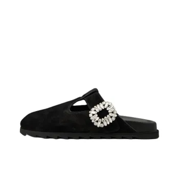 Roger Vivier Slidy Viv' Closed Toe Slippers Women's Black