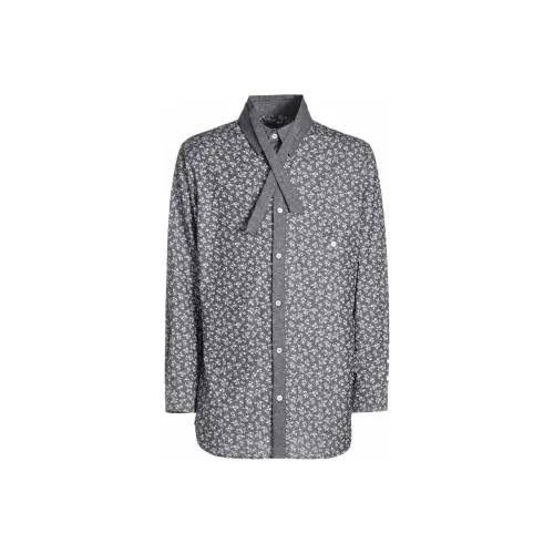 Yohji Yamamoto All Over Printed Curved Hem Shirt