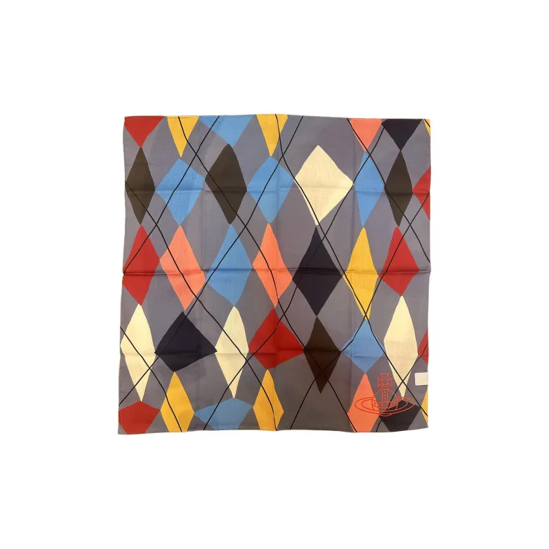 Vivienne Westwood Cotton Silk Scarves Unisex Dark Blue-1