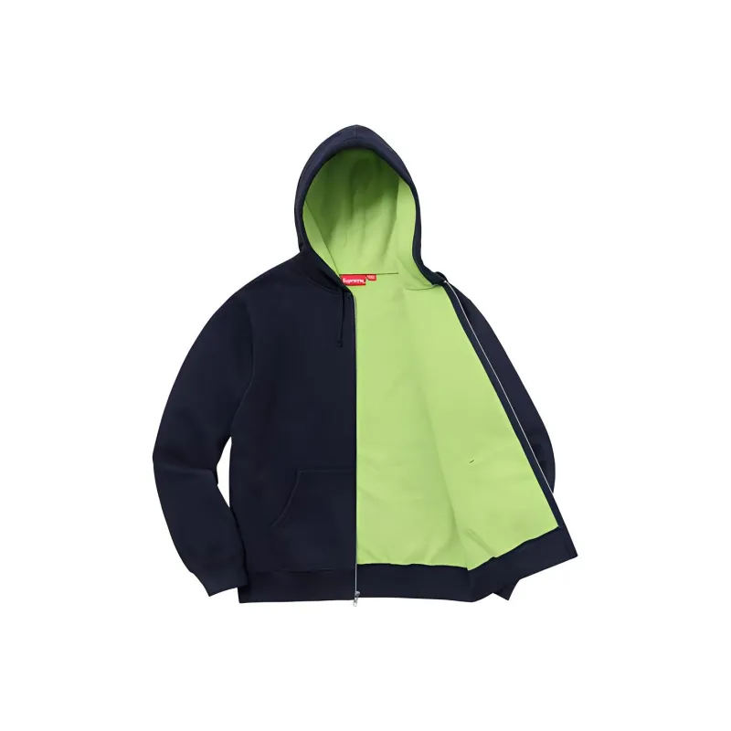 Supreme Contrast Zip Up Hooded Sweatshirt-1