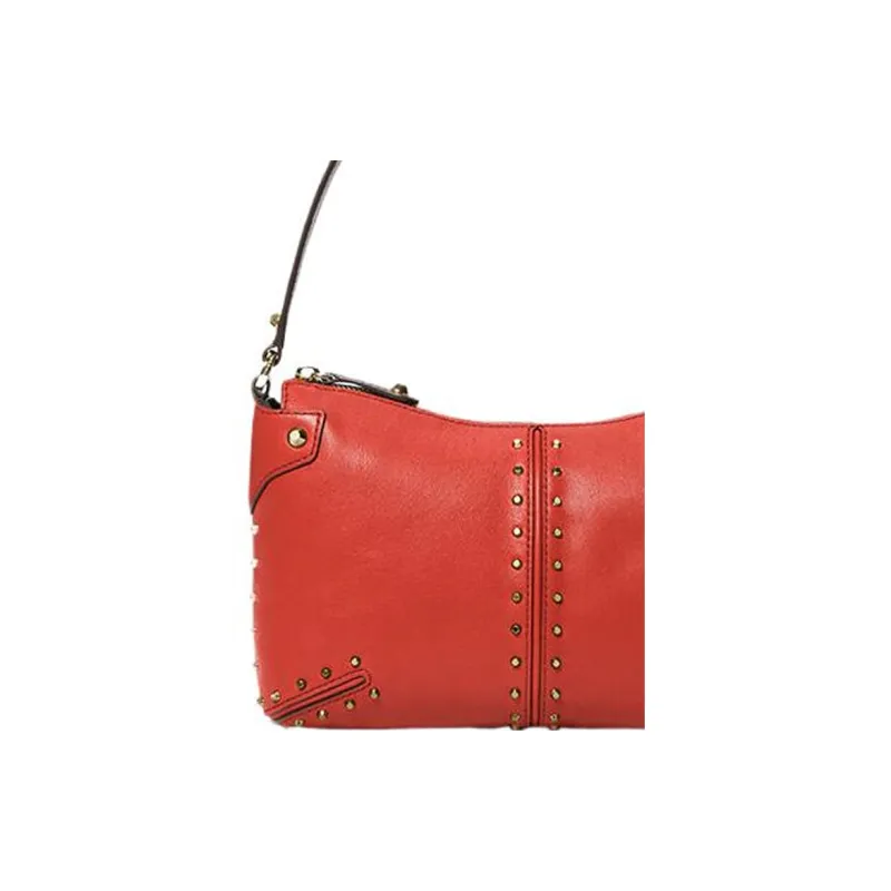 MICHAEL KORS Astor Leather Handbag, Shoulder Bag Women's Poppy Red-3
