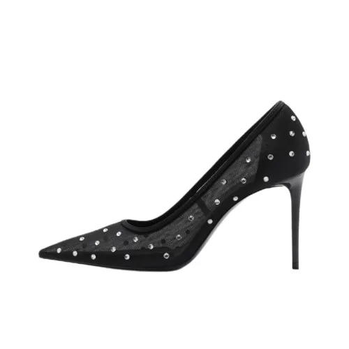MANGO Party Slim Heel High Heels 8cm Women's Black