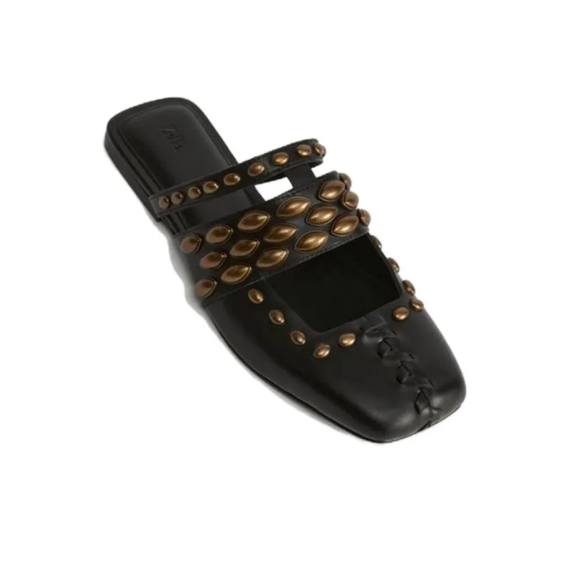 ZARA LIMITED EDITION Wrap toe Slippers Women's Black-1