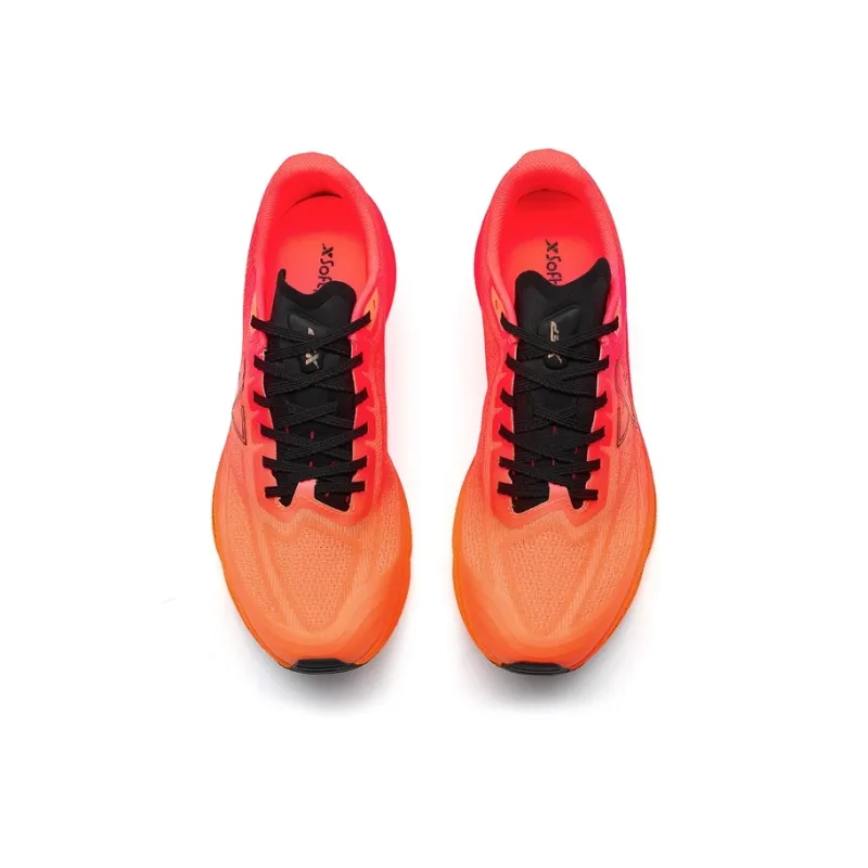 XTEP One Piece Molding 3rd Generation Physical Education Exam Edition Running Shoes Men Low Top Neon Bright Orange/Laser Red-3