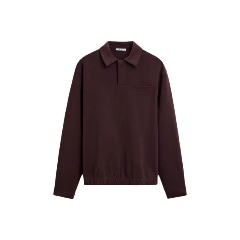 ZARA Polo Shirt Men's Eggplant Purple-0