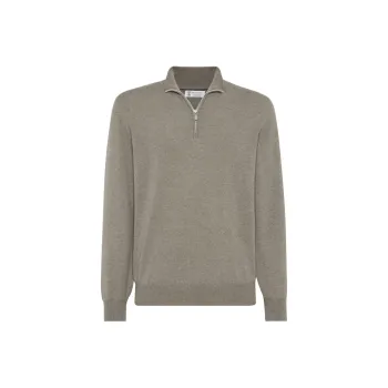 Brunello Cucinelli Funnel Neck Knitted Polo Shirt