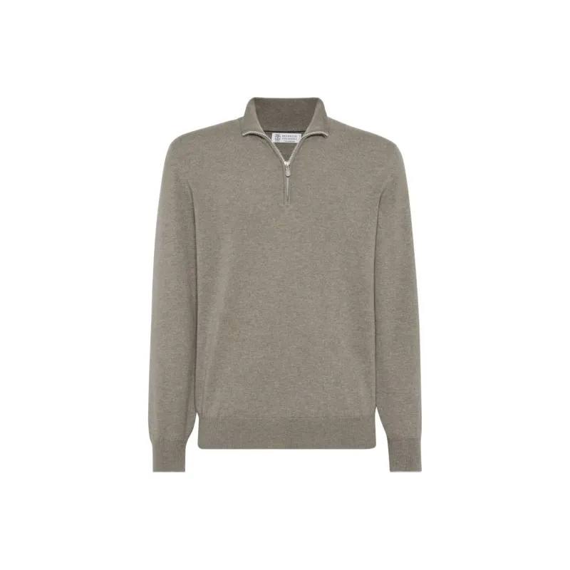 Brunello Cucinelli Funnel Neck Knitted Polo Shirt-0