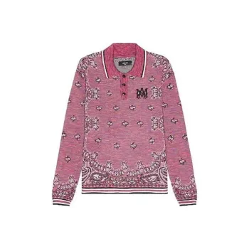 AMIRI Space Dye Bandana Long Sleeve Polo