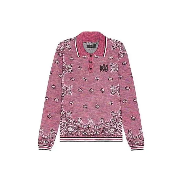 AMIRI Space Dye Bandana Long Sleeve Polo-0