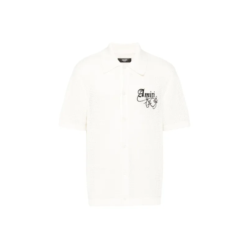 AMIRI Mesh Short Sleeved Polo Shrit-0