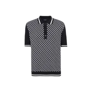 BALMAIN Mini Monogram Polo Shirt