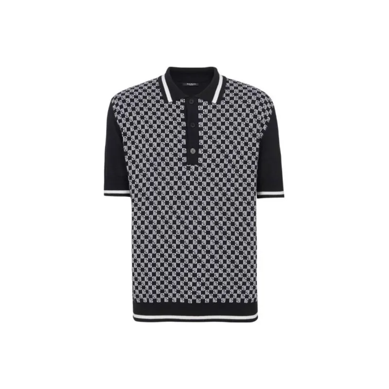 BALMAIN Mini Monogram Polo Shirt-0