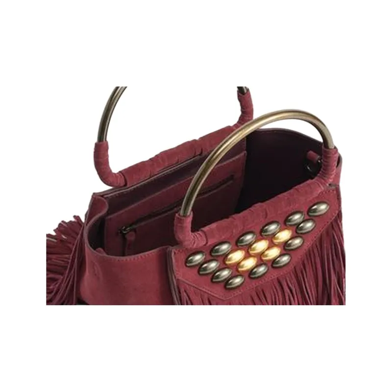 ZARA LIMITED EDITION Cow Leather Crossbody Handbag Mini Women's Deep Red-3