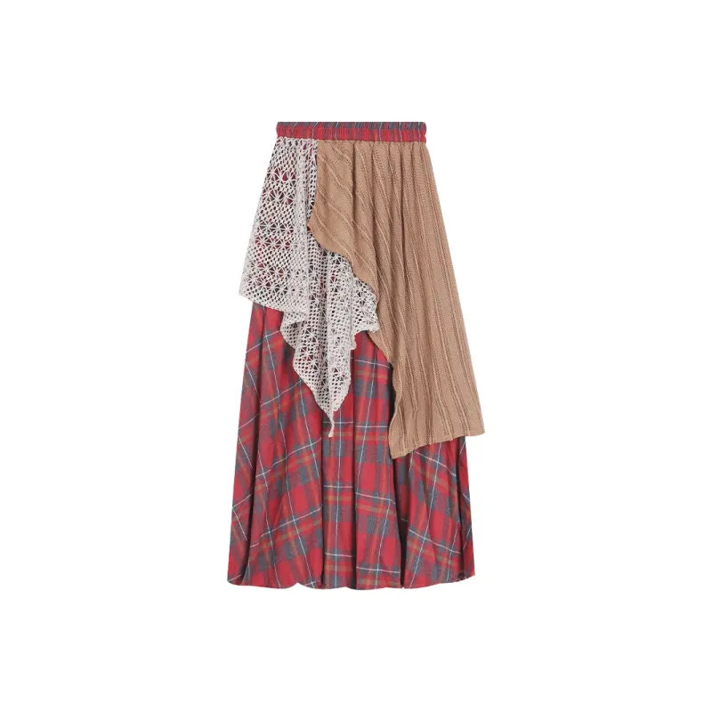 Vine Color Casual Long Skirt Women's-6