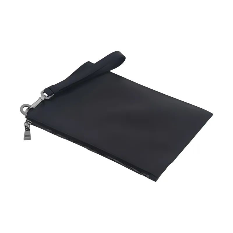 VERSACE Leather Clutch Men's Black-3
