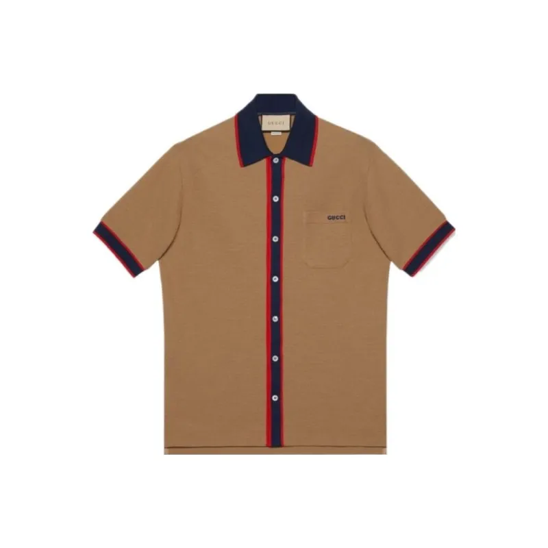 GUCCI SS23 Polo Shirt Men's Camel-0