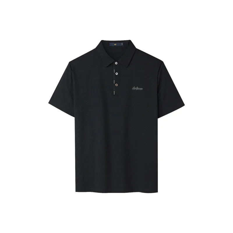 HLA Polo Shirt Men's Black Pattern B5-0