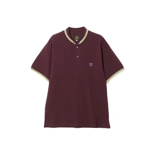Needles FW24 Polo Shirt Unisex Burgundy