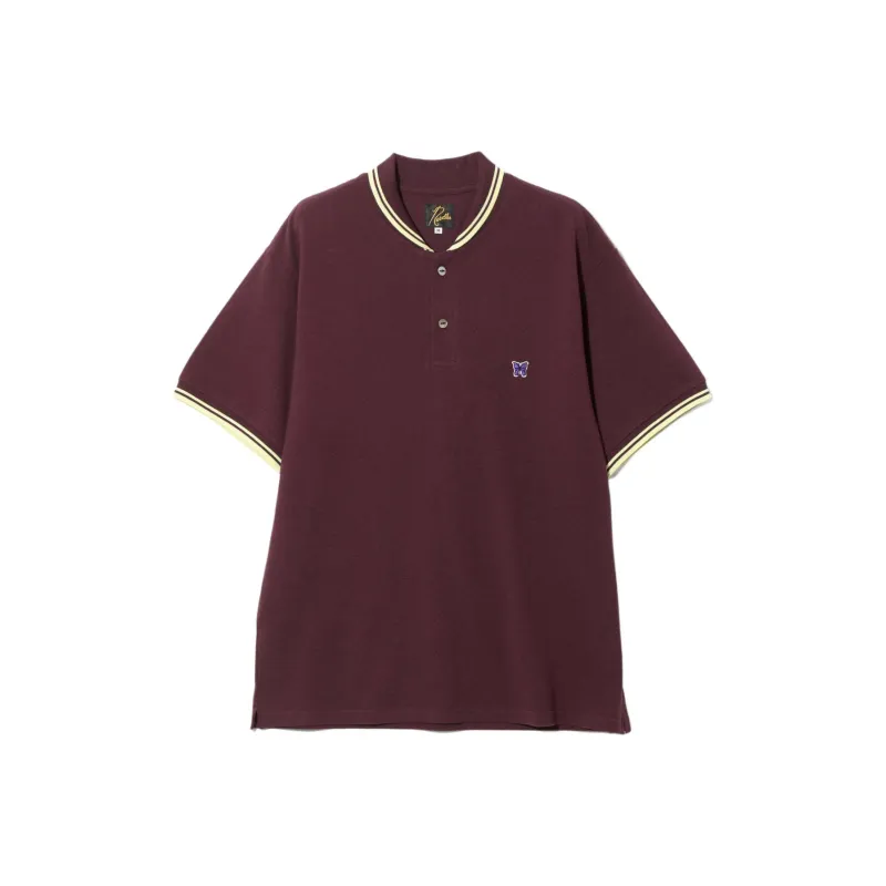 Needles FW24 Polo Shirt Unisex Burgundy-0