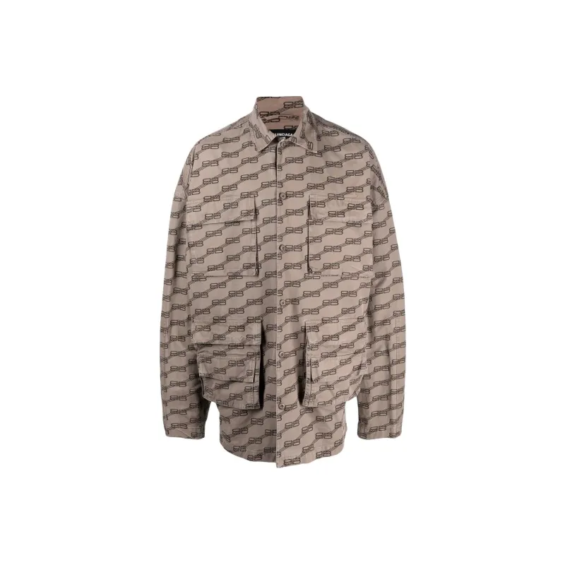 Balenciaga SS22 Shirt Loose Fit Style Men's Brown-0