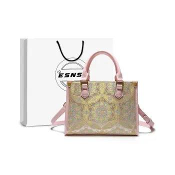 ESNSY Silk Blend Fabric Handbag Women's Pink