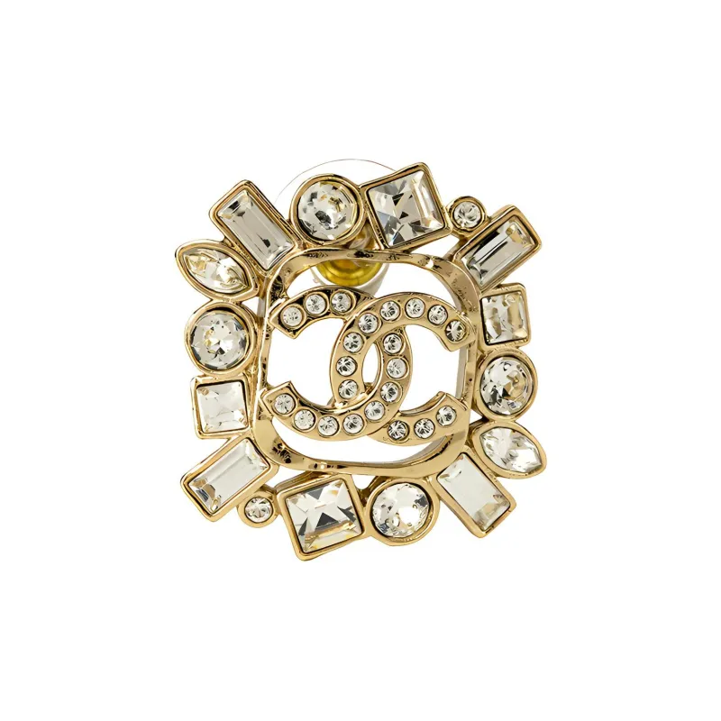 CHANEL Stud Earrings Women's Gold-1