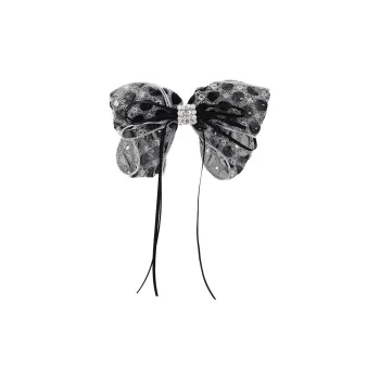 ROYALSASA Silk Chiffon, Faux Crystal Hair Clips Women's