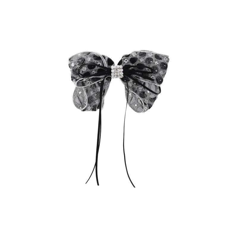 ROYALSASA Silk Chiffon, Faux Crystal Hair Clips Women's-0