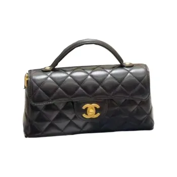 CHANEL Lambskin Shoulder Bag, Crossbody Bag, Handbag Women's Black